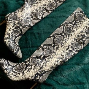 Marc Fisher Zadia Tall Snakeskin Print Boots